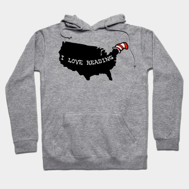 I Love Reading America Hoodie by barmalisiRTB